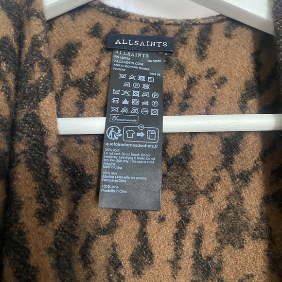 ALLSAINTS Anita Ruana Scarf Leopard - Picture 3 of 6